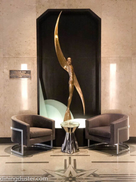 art at entrance of Rand Tower