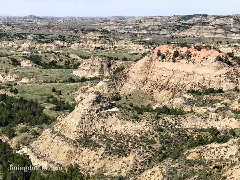 the north dakota badlands from the reststop on I-94 outside of Medora