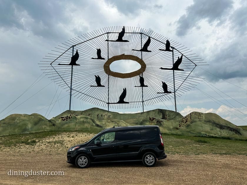 geese in flight vehichle for scale enchanted highway sculpture in north dakota