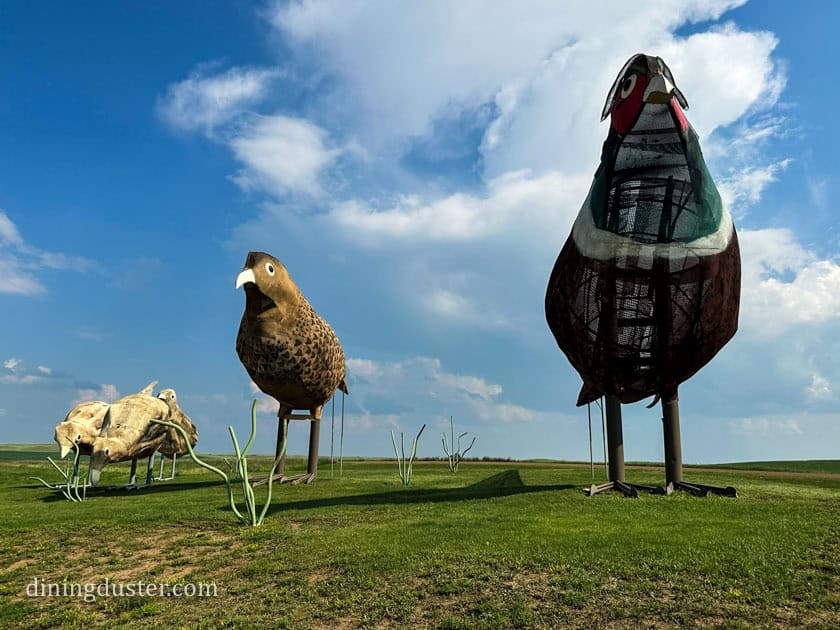 pheasants on the prairie enchanted highway sculpture in north dakota