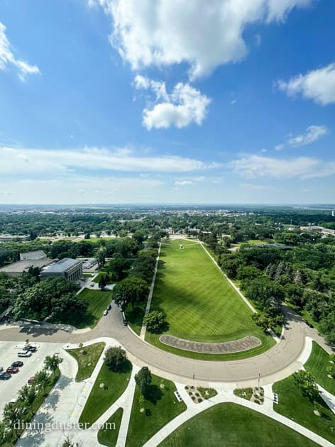 view from observation deck at bismarck state capitol