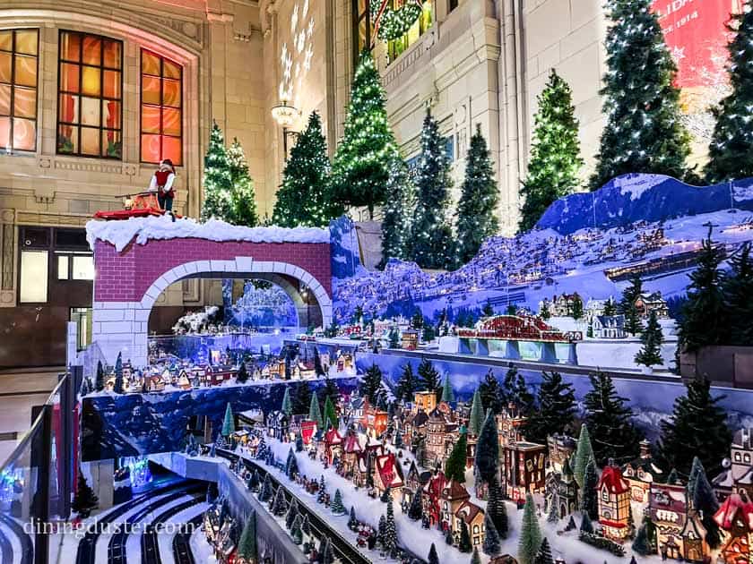 snow village houses at Holiday Reflections Union Station Kansas City
