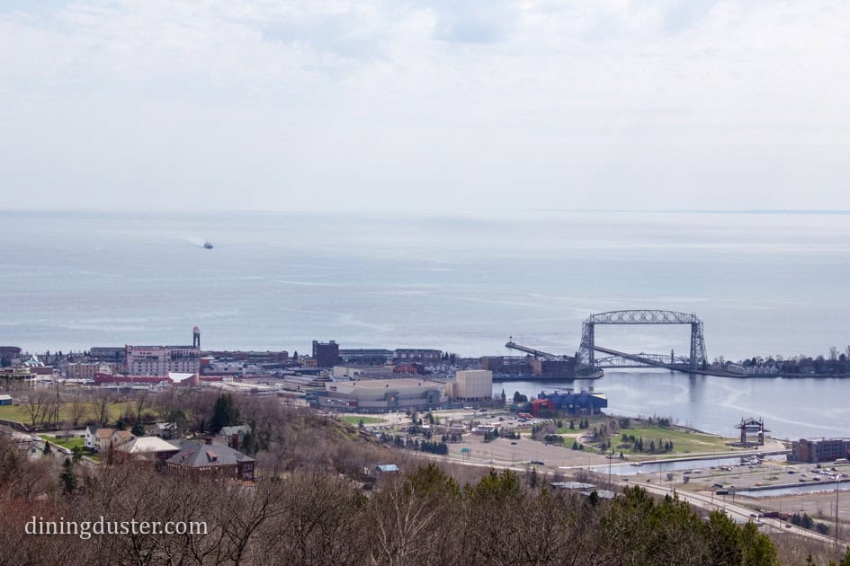 scenic view of Lift Bridge and Canal Park in Duluth, MN