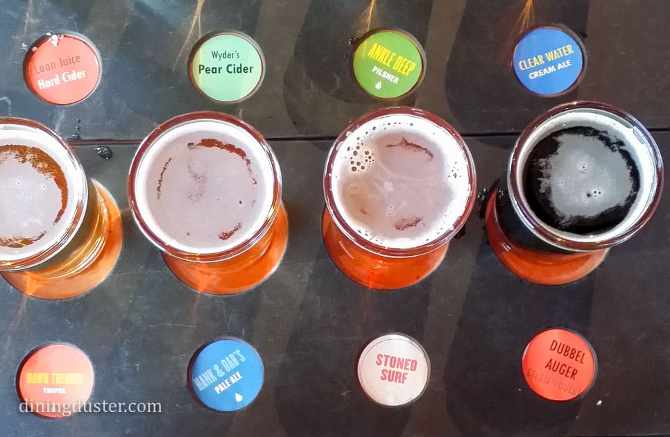 Canal Park Brewery flight of beer