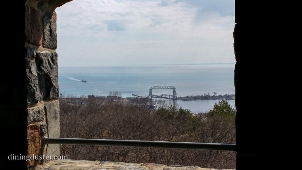 view of canal park from enger tower in duluth