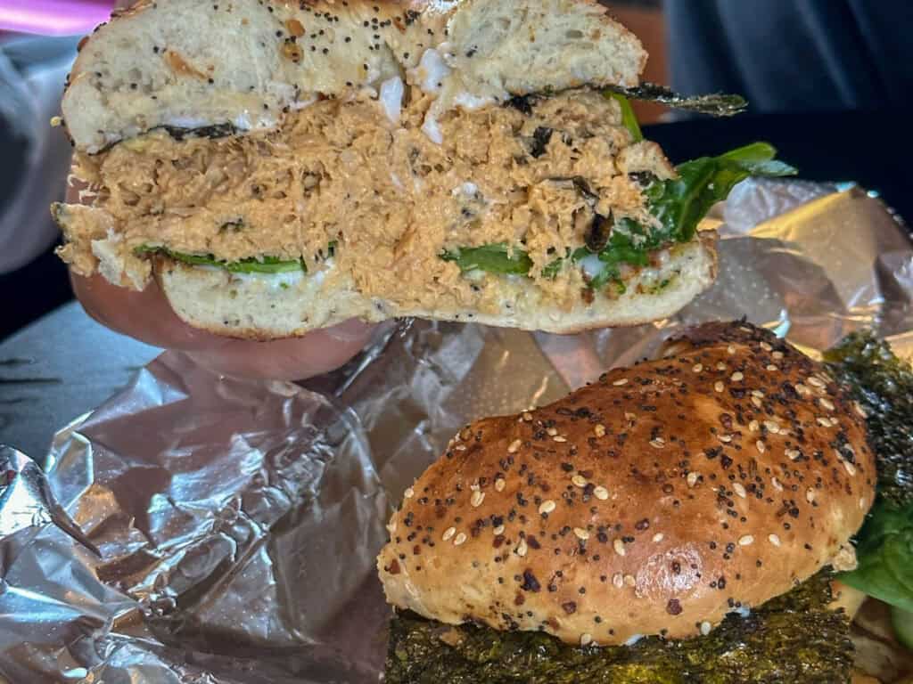 vegan bagel at Old Abe in Rochester
