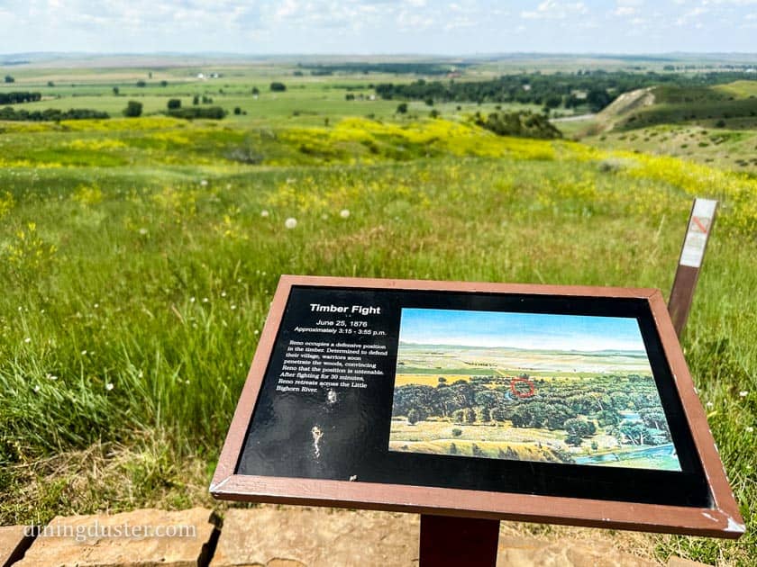 Interpretive sign along the 4.5-mile driving tour route at Little Bighorn