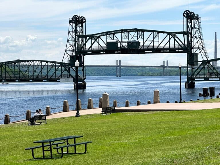scenic view of the Stillwater Lift Bridge spanning the St. Croix River