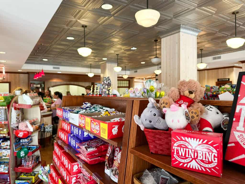 Palmer Candy Shoppe Sioux City Iowa with historic candy displays
