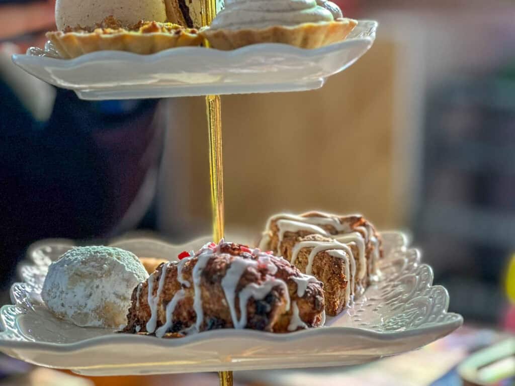 afternoon tea pastries at Cassting Whimsy