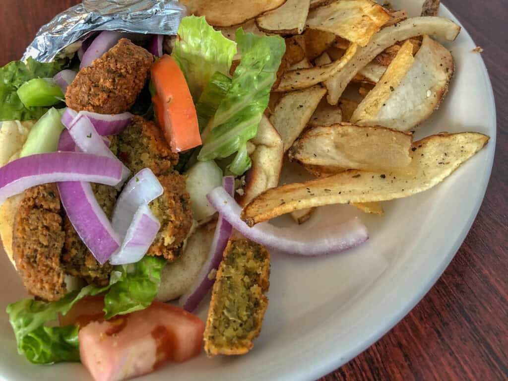 falafel, hummus, and vegan mediterranean dishes at Nupa in Rochester, Minnesota