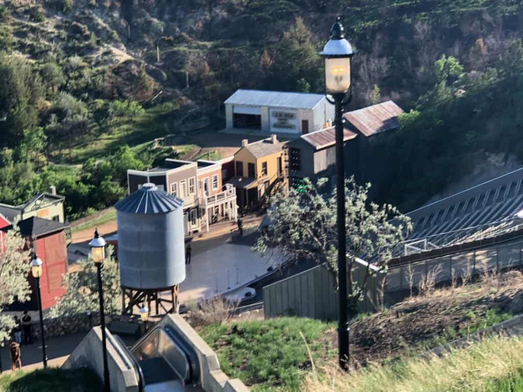 the view from the escalator overlooking the iconic Medora Musical