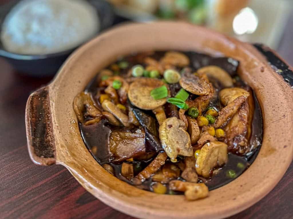 braised eggplant at Thanh Luong Vegetarian in Minnetonka, MN