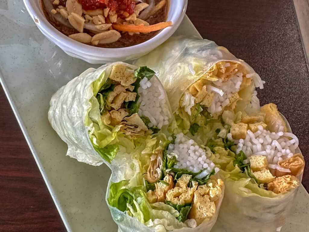 vegan spring rolls at Thanh Luong Vegetarian in Minnetonka, MN