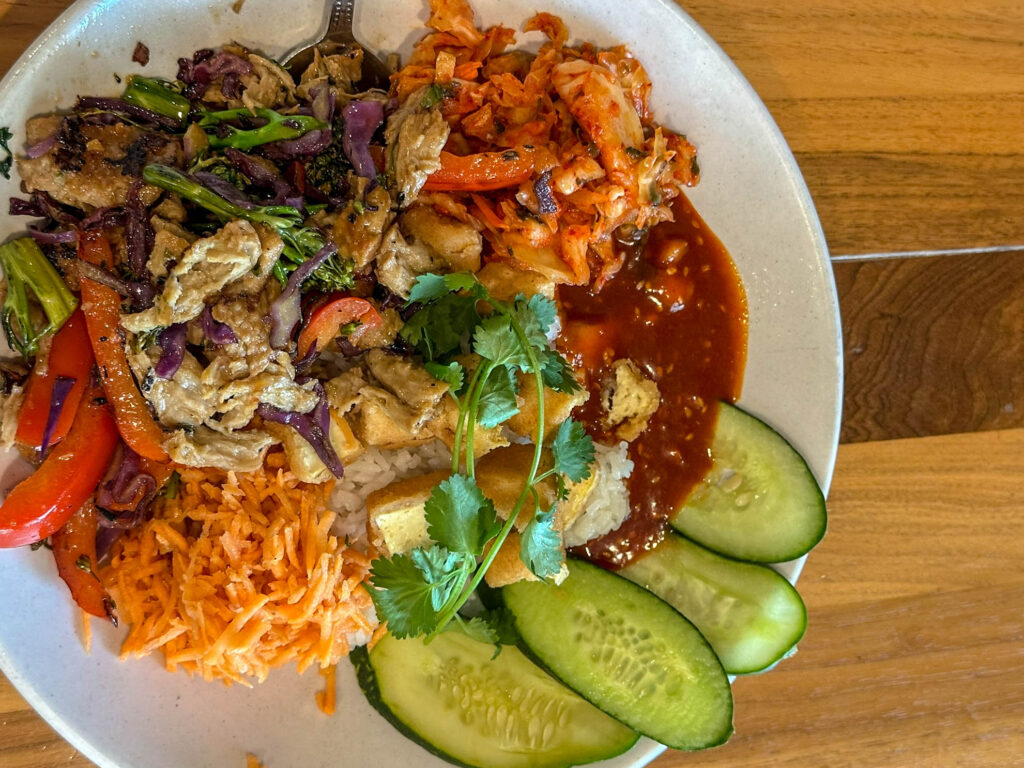 Vegan Korean BBQ bowl at DukeS on 7 in Minnetonka, Minnesota