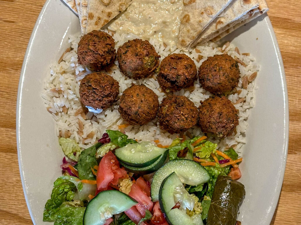 falafel platter from Med Box Grill in Chaska, MN