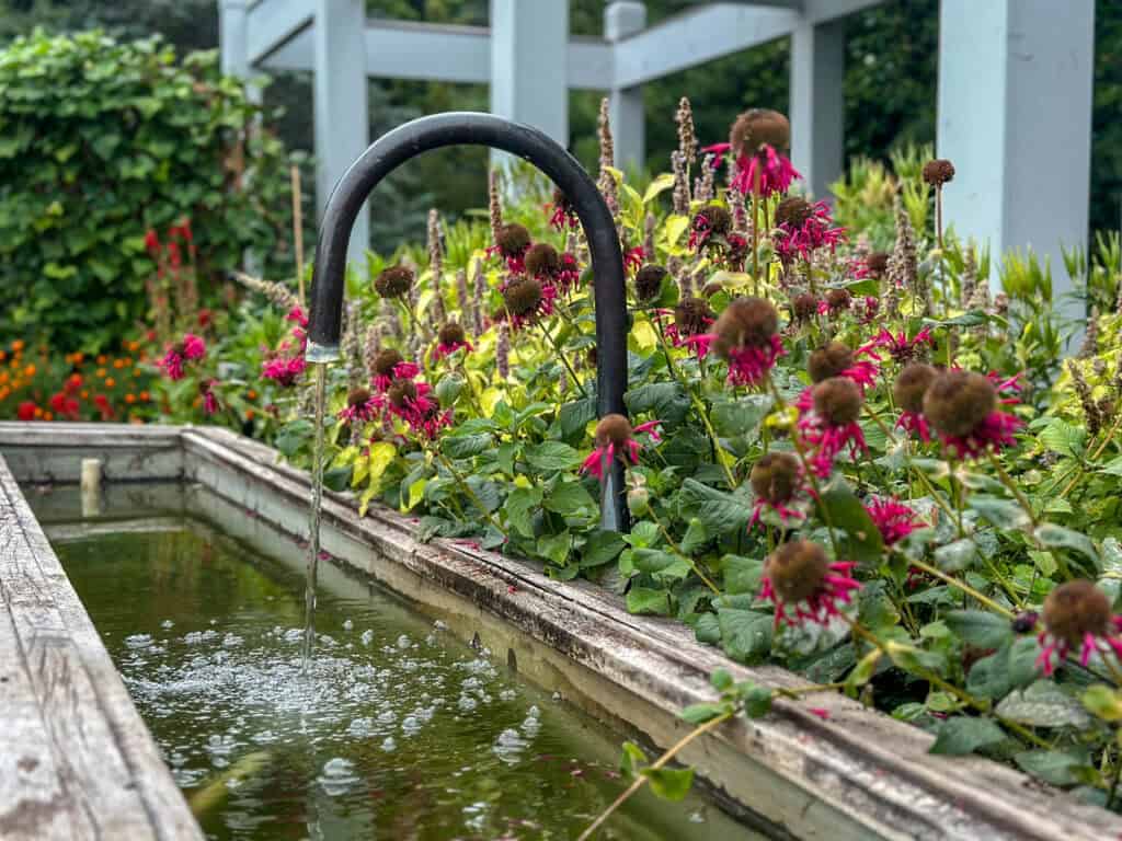 simple and elegant outdoor fountain at the Minnesota Landscape Arboretum