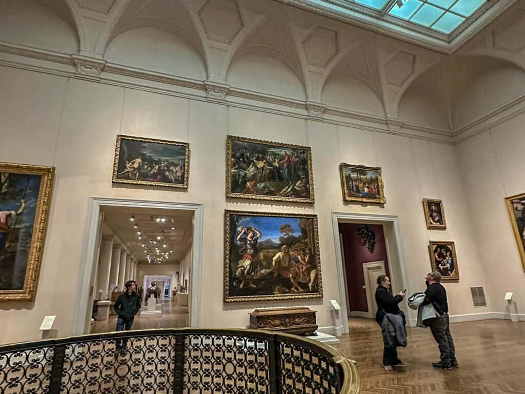 beautiful atrium with hanging art and beautiful architecture