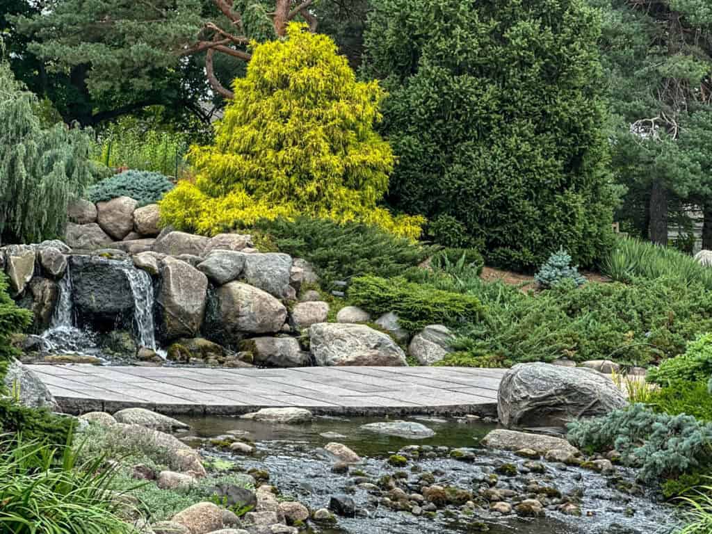 waterfall at Minnesota Landscape Arboretum