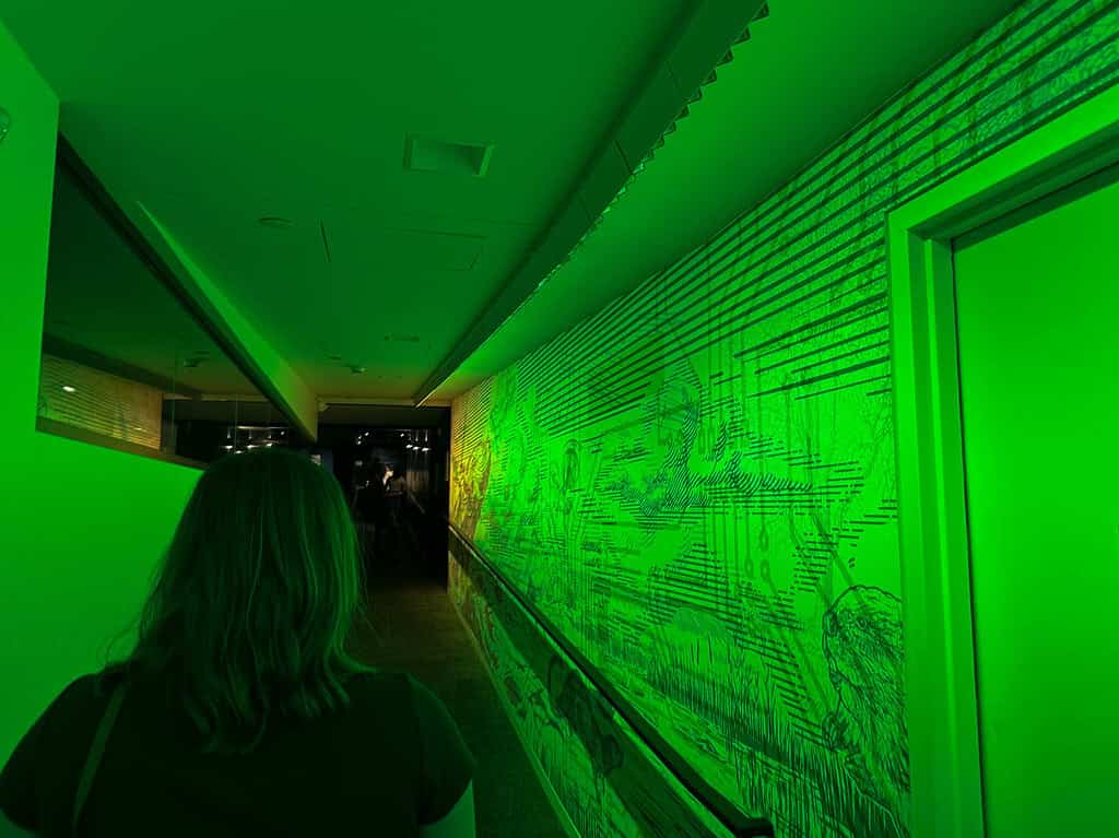 Hallway exhibit at The Bakken Museum