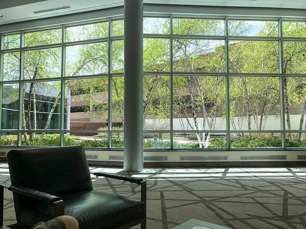 lobby area off parking ramp